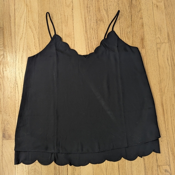 Scallop edge adjustable strap tank top 1x plus size - Picture 1 of 7